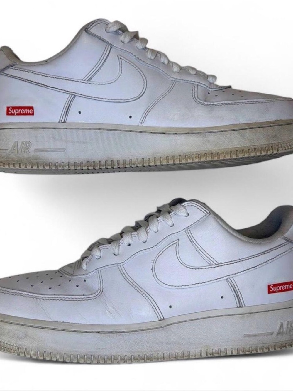 Supreme Nike Air Force One Low Box Logo US Mens Size 10.5 CU9225-100 Shoes White